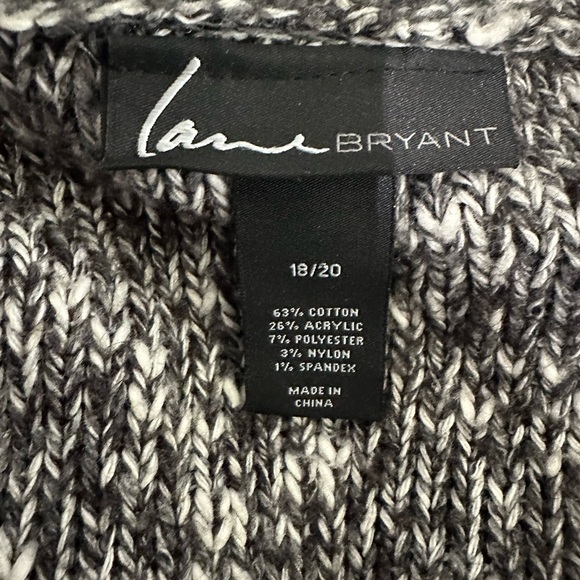 Lane Bryant Black and White Textured Knit Cardigan Sweater 18 20 - Picture 4 of 4